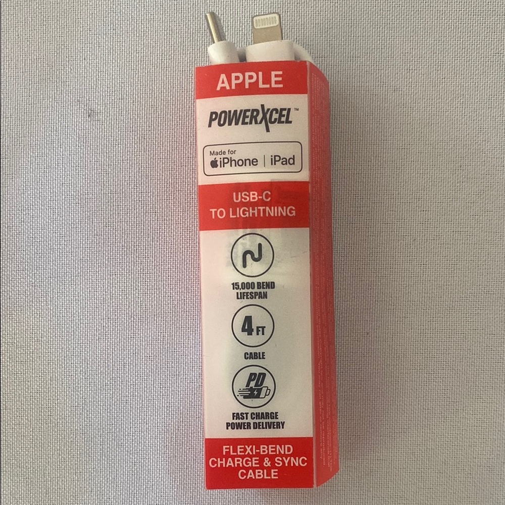 Red USB-C to Lightning Charger Cable